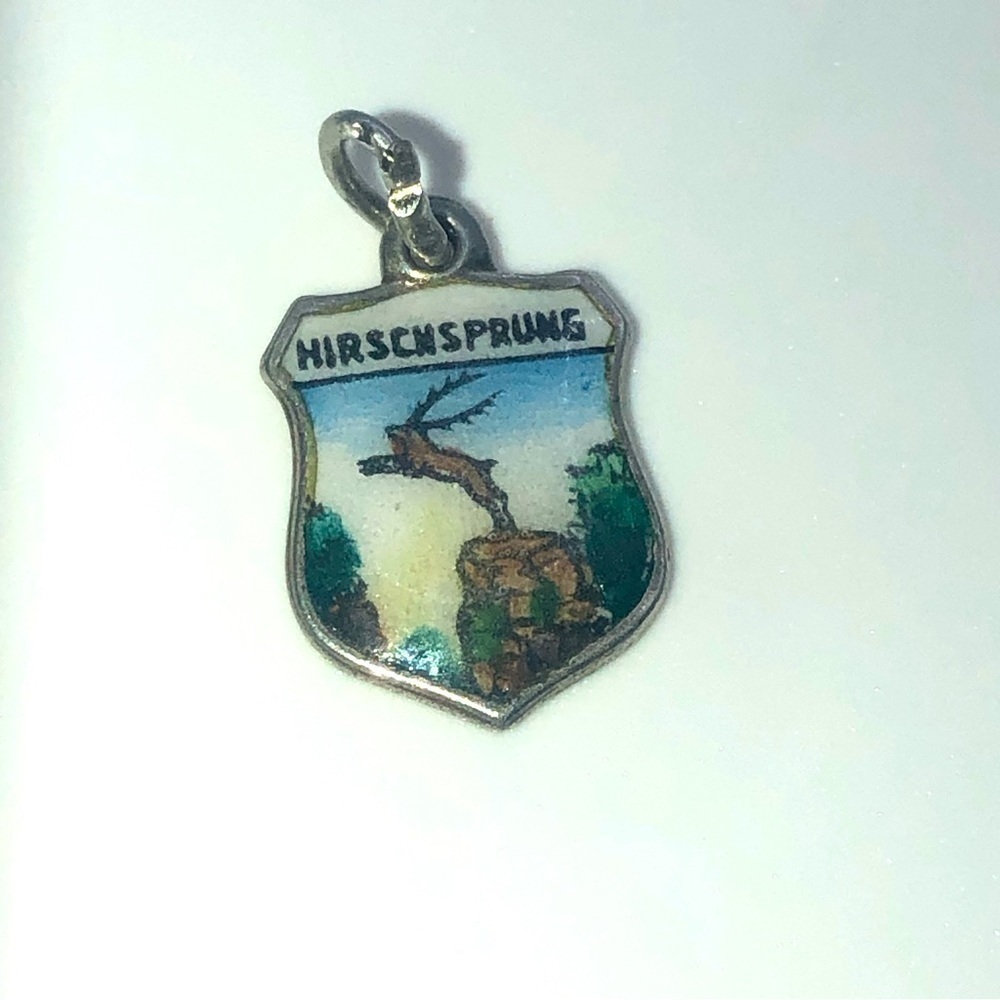 VTG 800 Silver Hirschsprung Mini Sheild Souvenir Charm for Charm Bracelet